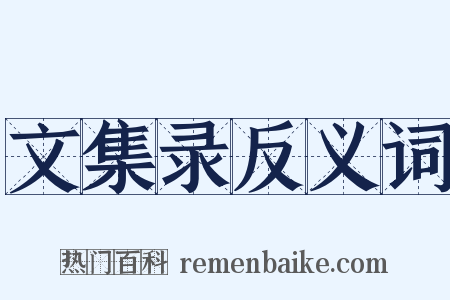 文集录反义词是什么意思的图片